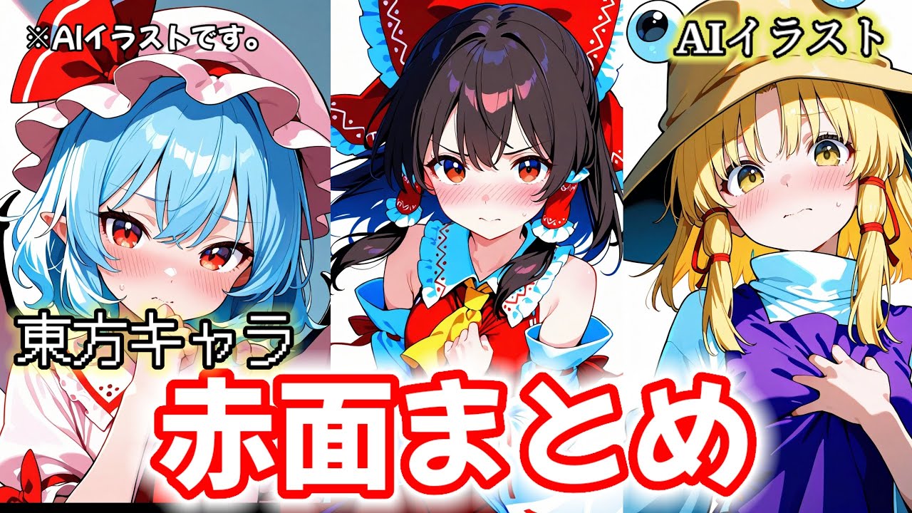 【東方】【AIイラスト】赤面まとめ！【赤面】