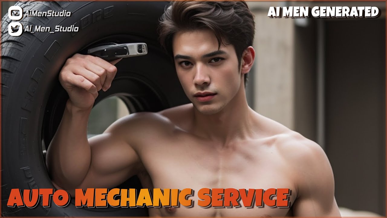 [Ai Generated 22] AUTO MECHANIC SERVICE - Ai art Gay - Lookbook - AiMen Studio - Ai_Men_Studio