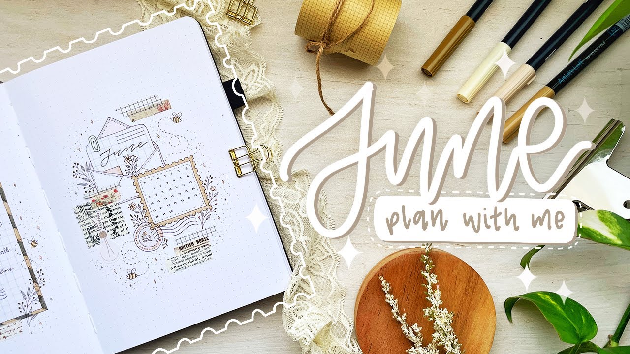 june 2021 bullet journal set up | plan with me | postage stamps