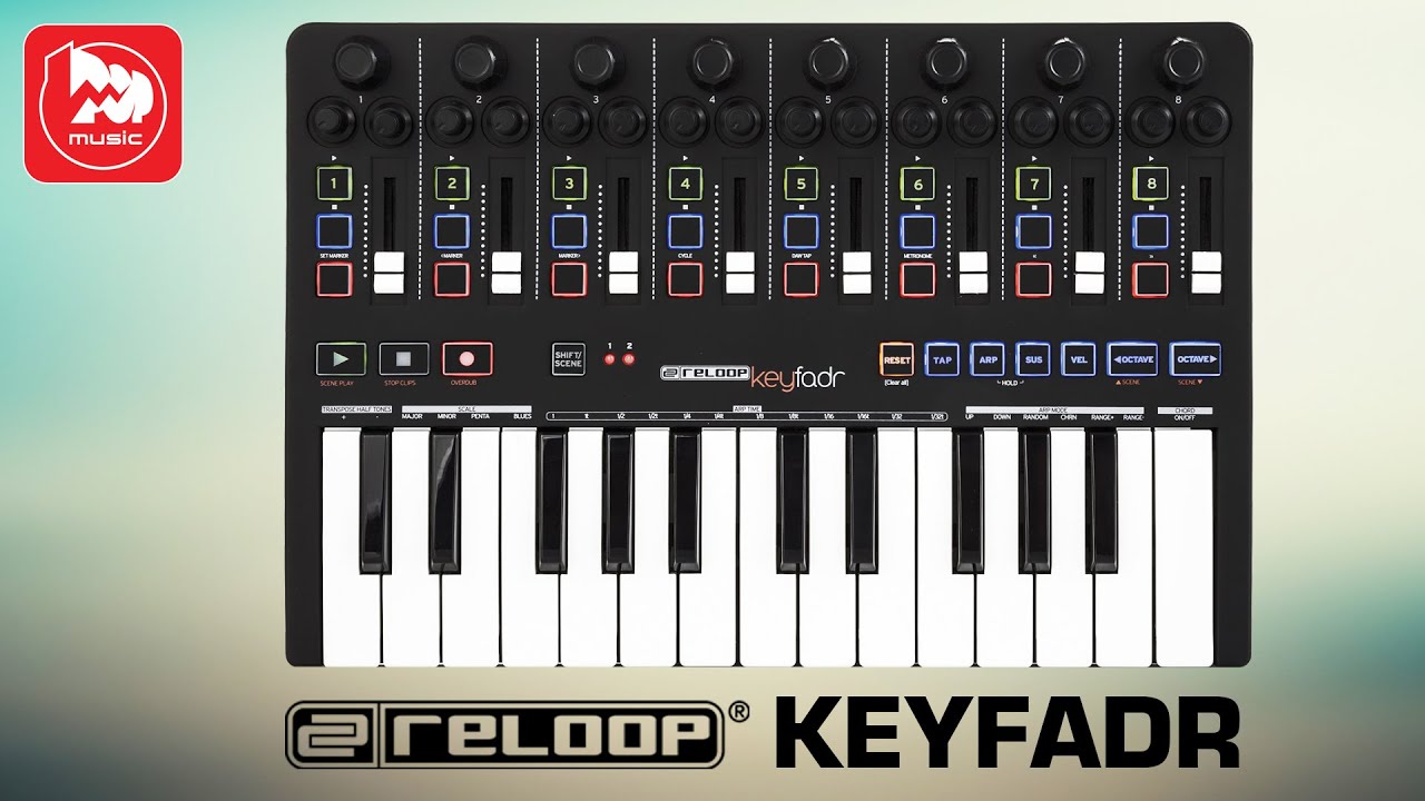 RELOOP KEYFADR - компактная MIDI клавиатура с мини клавишами