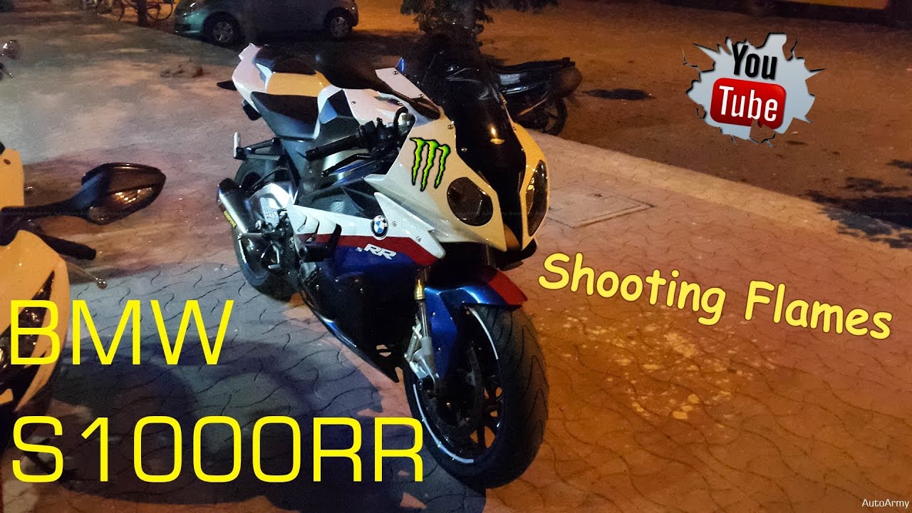 BMW s1000rr - BMW HP4, Exhaust Shooting Flames & BMW SportBike Sound, Crazy Speed BMW Bike!!