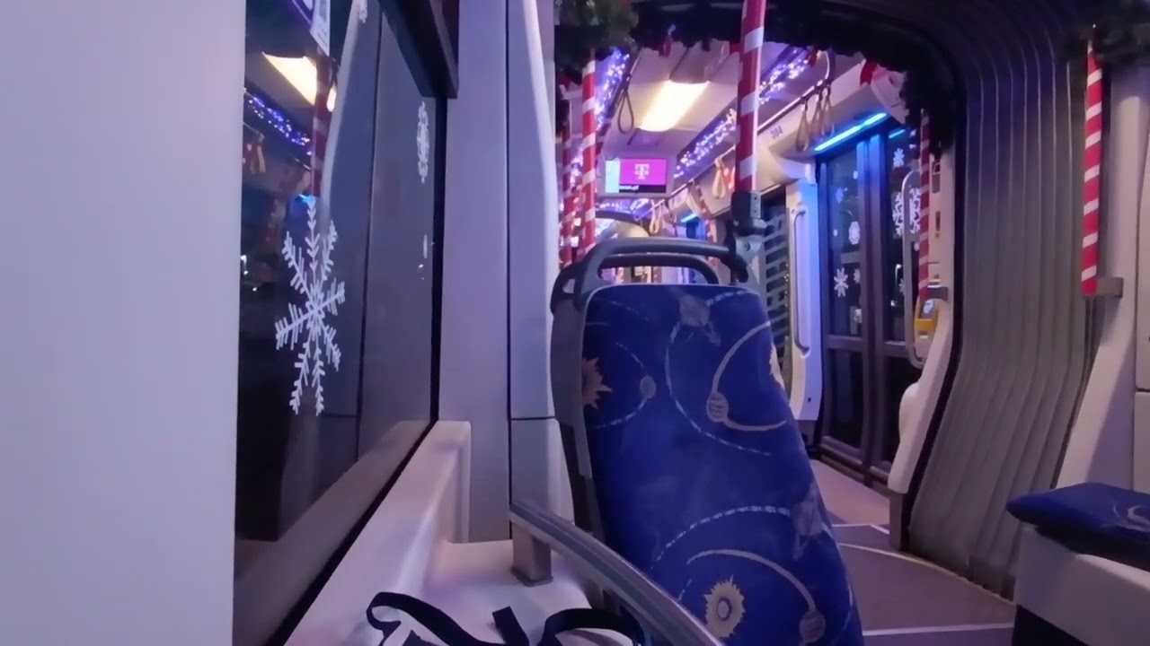 Linia 1 Pesa Swing 122NBT #304 Świąteczny Tramwaj MZK Toruń Olimpijska-Uniwersytet (Ślaskiego)