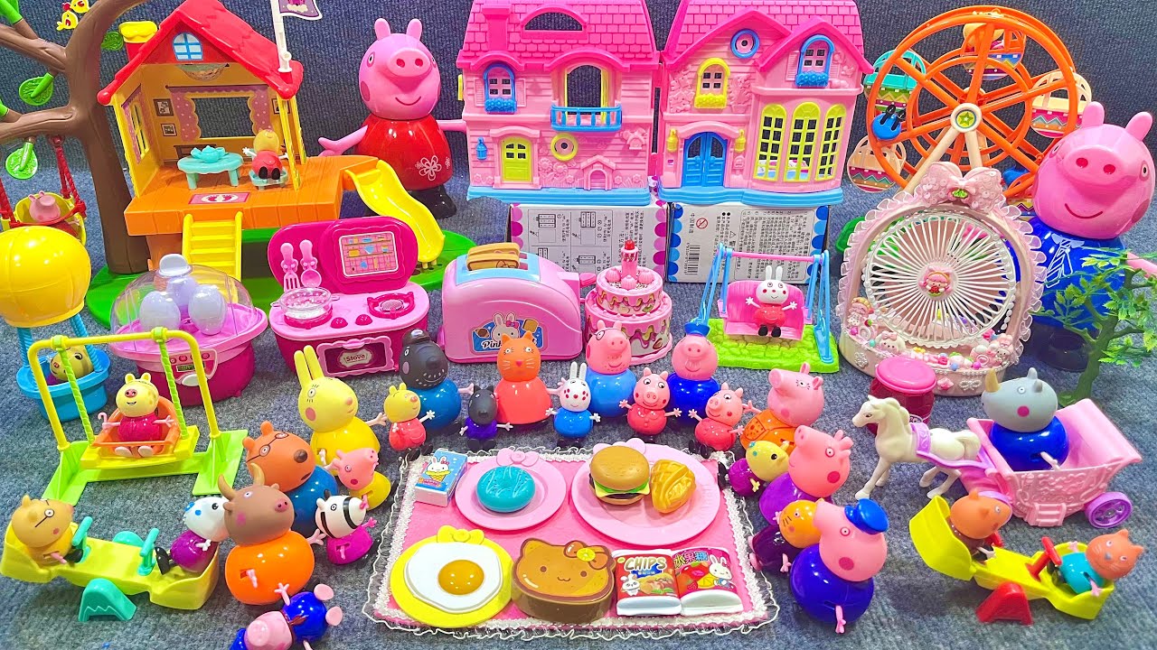 12 Minutes Satisfying with Unboxing Peppa Pig Tree House & Super Slide Park Playset ASMR Review Toys