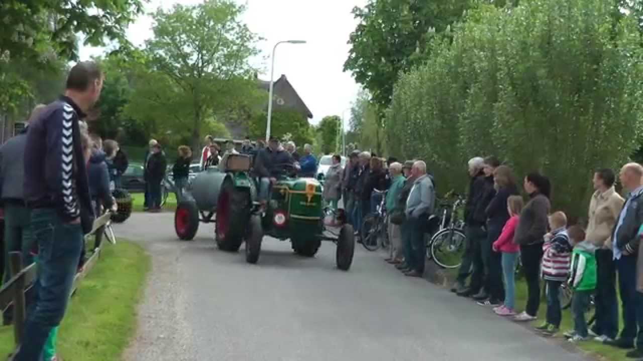 Tour toertocht oldtimers oude tractoren trekkers LANGE SLAG 25-05-2015