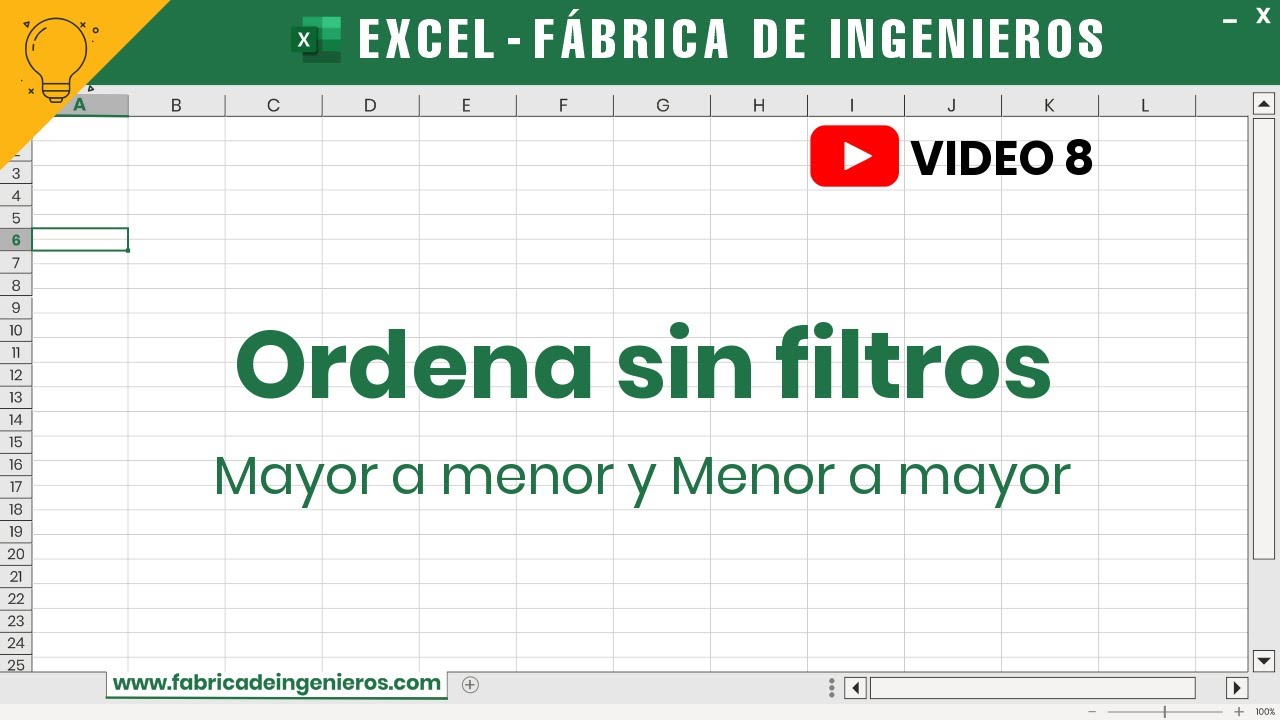 Excel 8: Ordenar de 