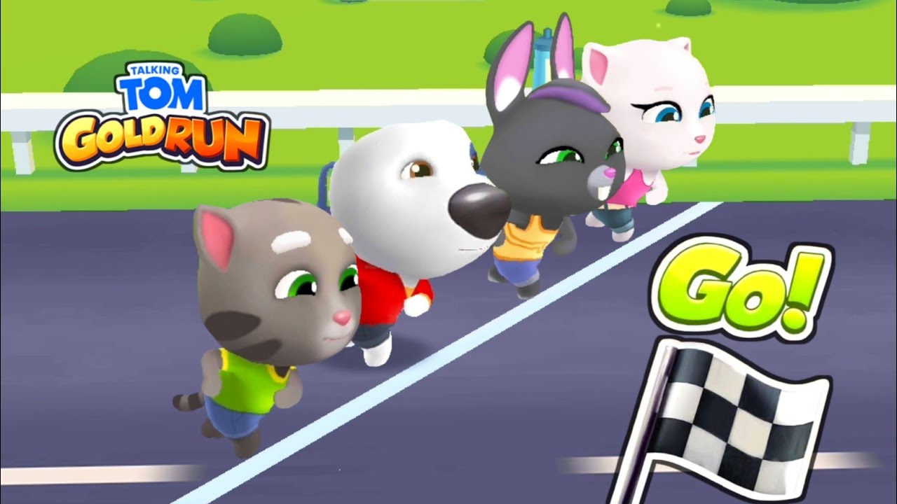 Talking Tom Gold Run Race - Talking Tom vs Talking Angela vs Talking Hank vs vs Talking Becca