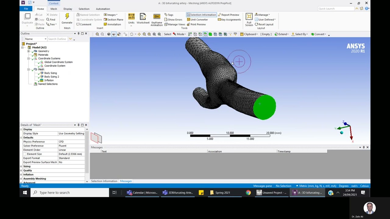 CFD Tutorial 9 3D Bifurcating Artery