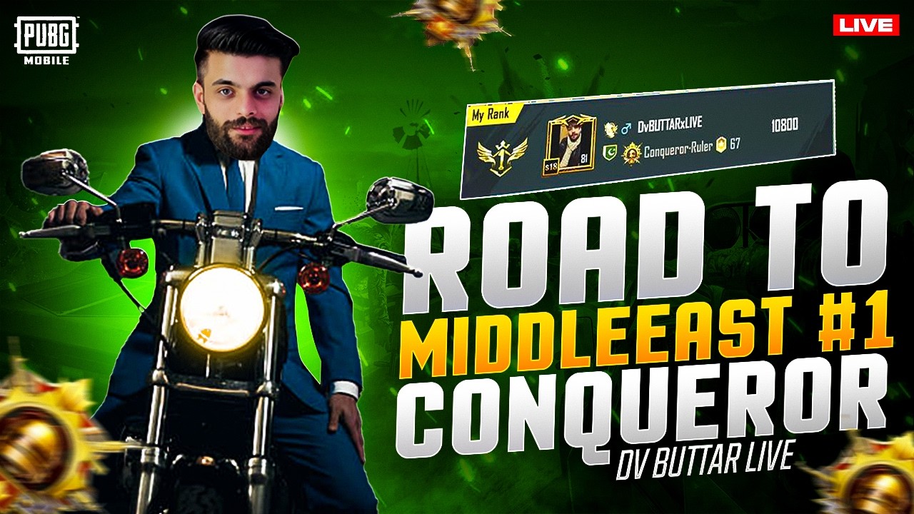 NON STOP STREAM TILL CONQUEROR   RANK PUSH   PUBG MOBILE 🔥 ||   ROAD TO 10K SUB   DV BUTTAR IS LIVE