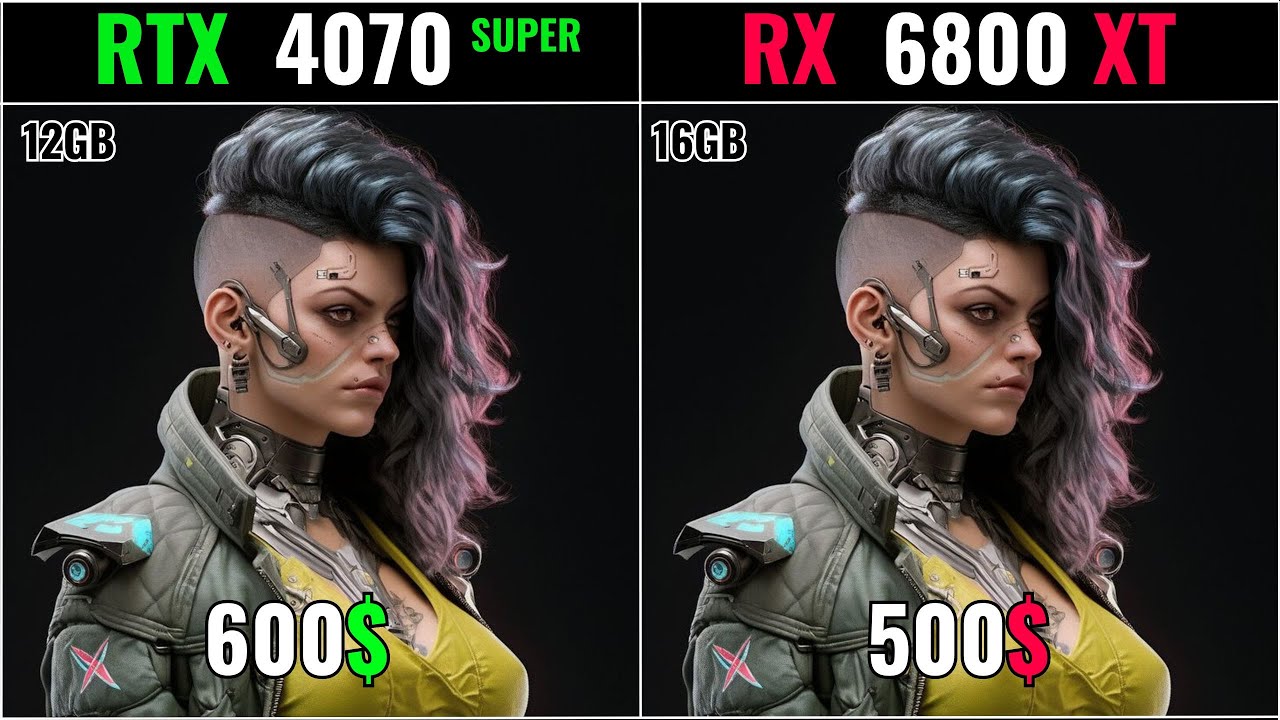 NVIDIA RTX 4070 SUPER VS AMD RADEON RX 6800  - TEST IN 20 GAMES AT 1080P , 2K , 4K