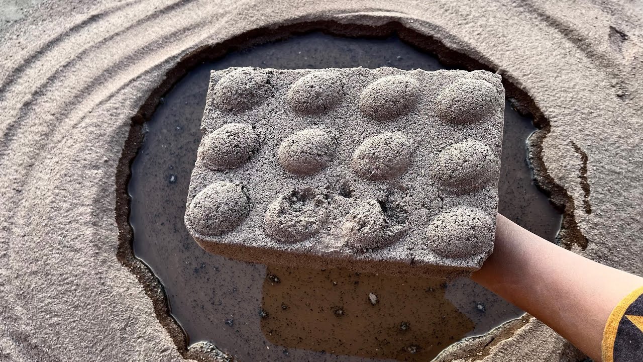 ASMR | New | Pool crumbling of Brown Sand | Egg🪺 Tray