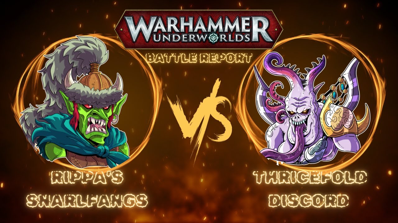 Отчет о битве в Warhammer Underworlds: Рычащие Клыки Риппы против Трижды Складного Дискорда