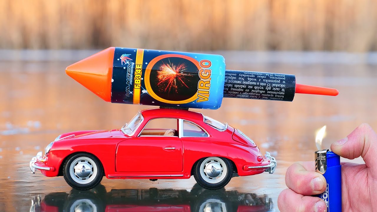 Experiment: XXL Rocket instead of the engine in a car