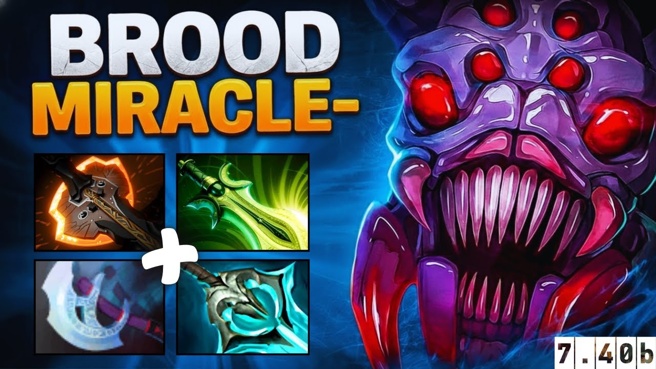MIRACLE- Broodmother НЕОСТАНОВИМА 🕸️ | Safe Lane Carry | 7.40b