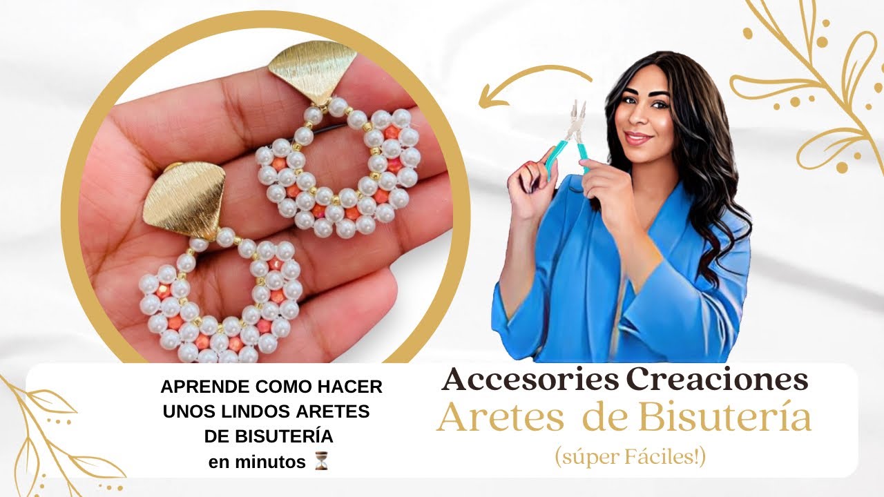 ✅como hacer aretes de perla ARETES de PERLAS Y MOSTACILLAS/ ARETES DE BISUTERIA PASO A PASO/ #diy 58