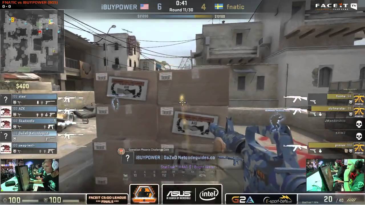 iBUYPOWER против Fnatic на de_dust2 @ FACEIT, LAN-гранд-финал второго сезона (CS:GO, iBP против F...