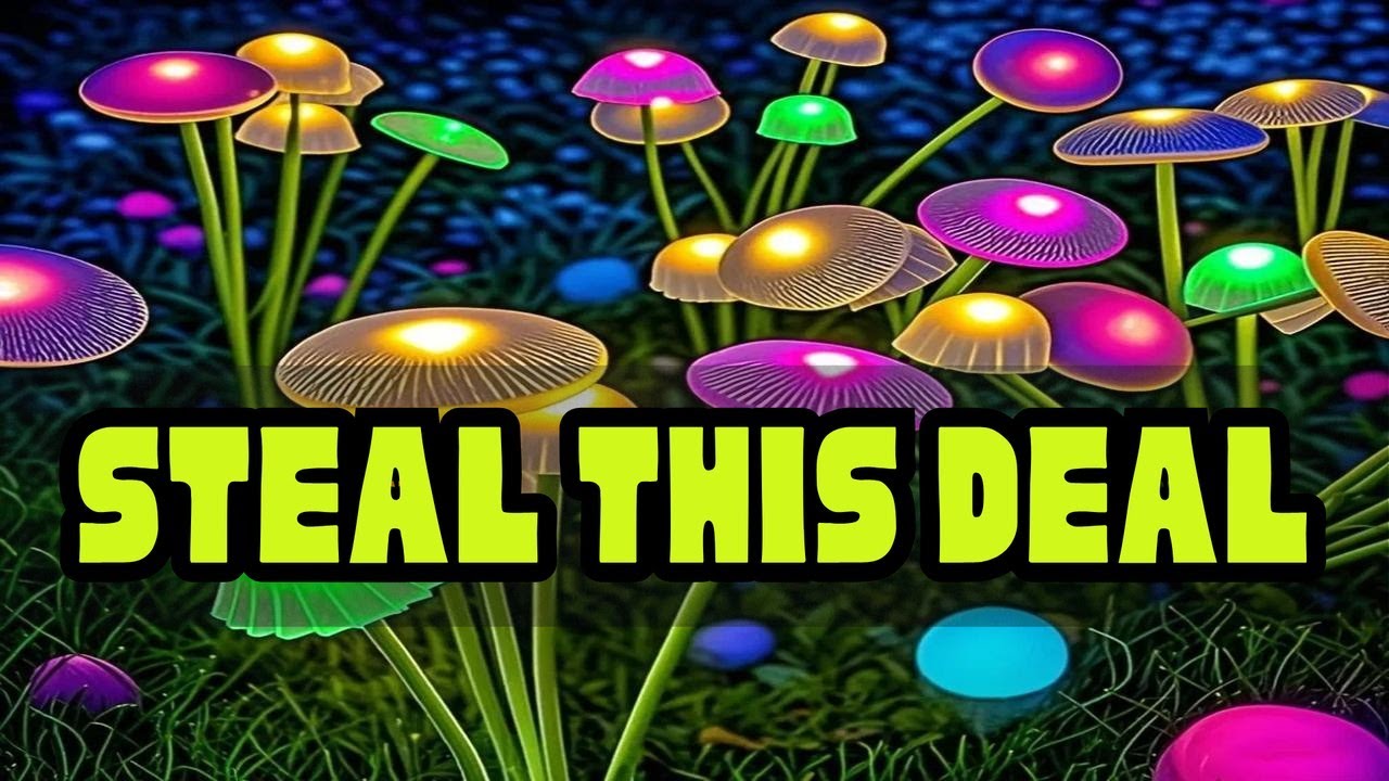 Solar Garden Lights Dual Mode LED Solar Mushroom Lights Waterproof Decor Yard Patio Pathway Jellyfi