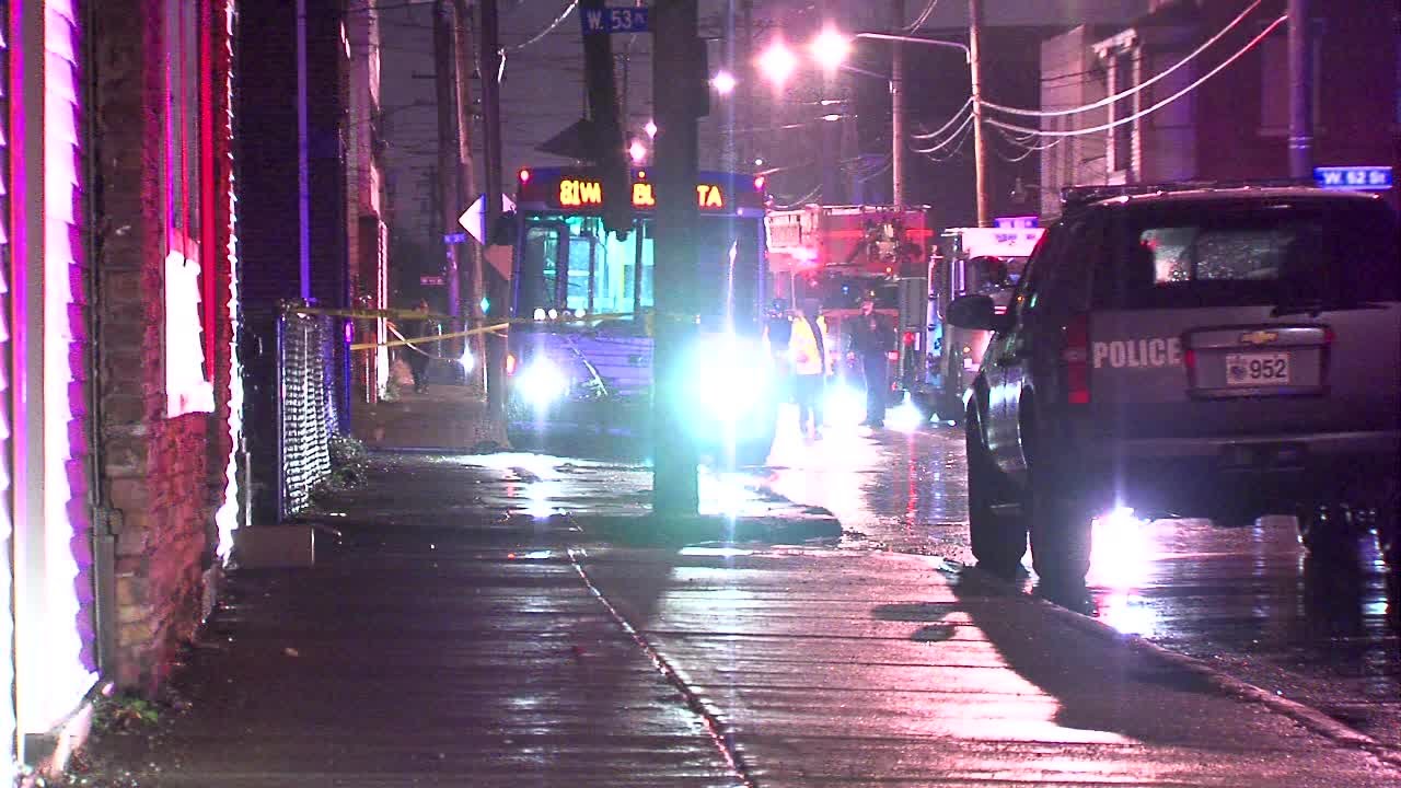 RTA bus hits pole