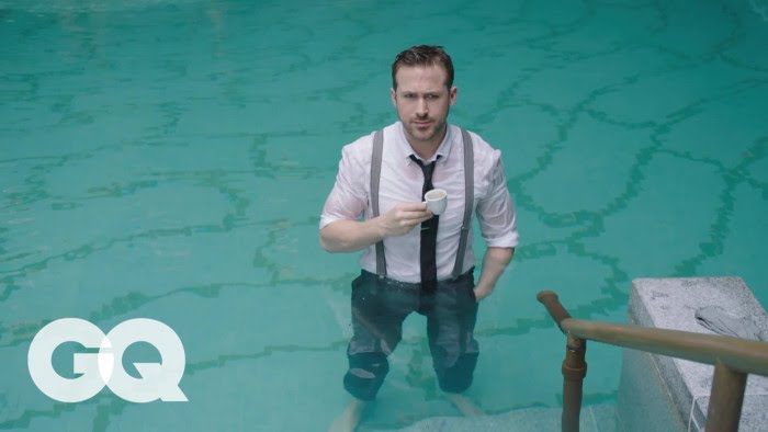Ryan Gosling Goes Swimming in his Ralph Lauren Suit | GQ