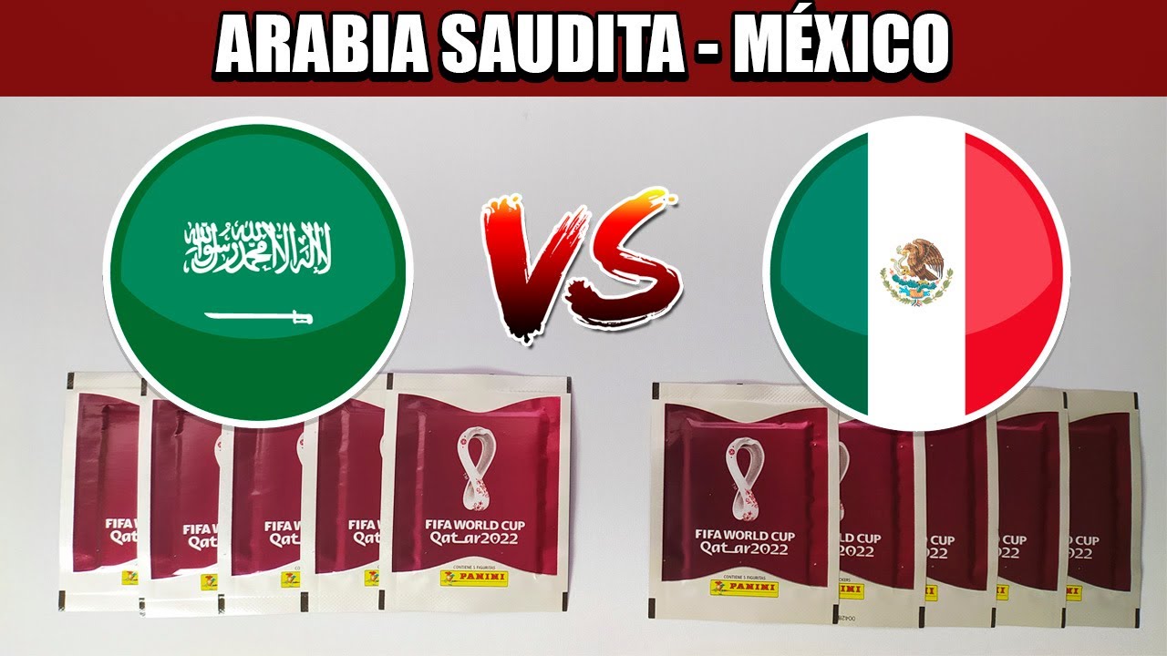 Simulacion de partido ARABIA SAUDITA - MEXICO | Album MUNDIAL QATAR 2022 INTERNACIONAL Panini