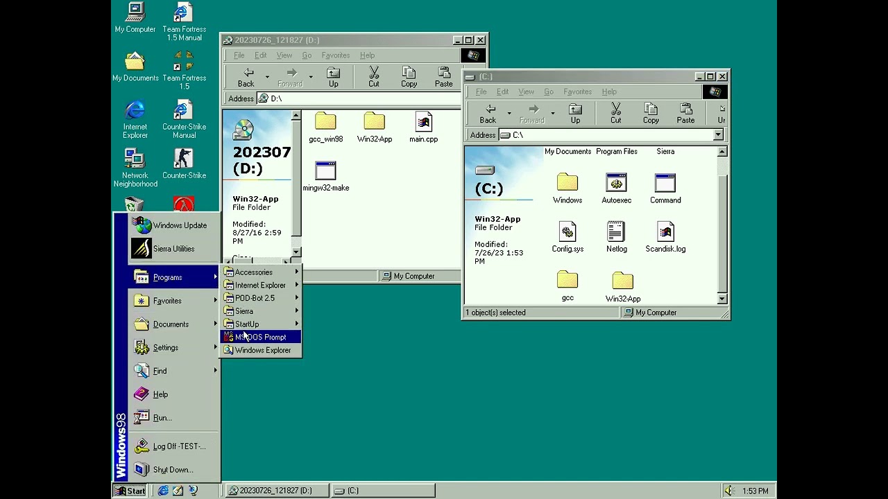How to compile win32 applications for win98 using a gcc compiler