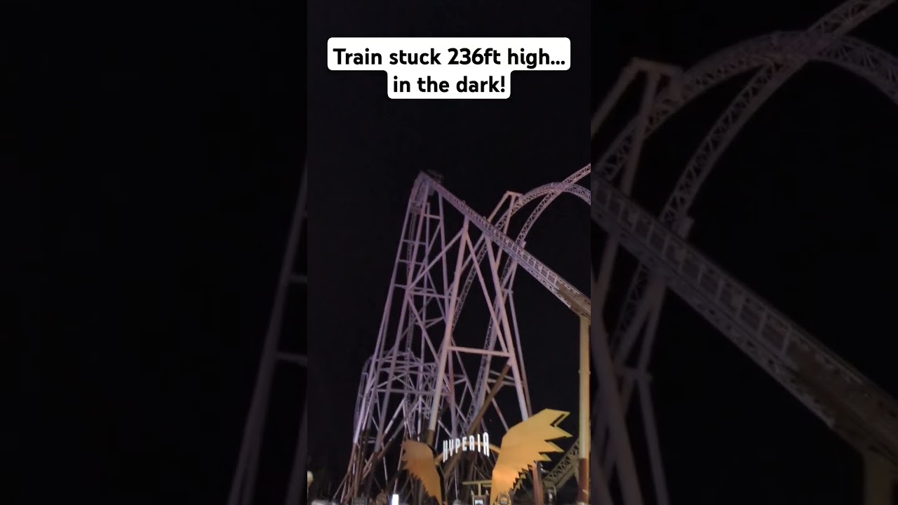 Roller Coaster STUCK 236FT HIGH! 😨  #themeparkride #coaster #scary #height