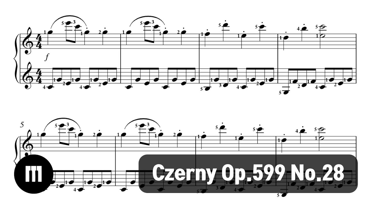 Czerny Op.599 No.28:fast & slow speed and practice tips [Piano Tutorial]
