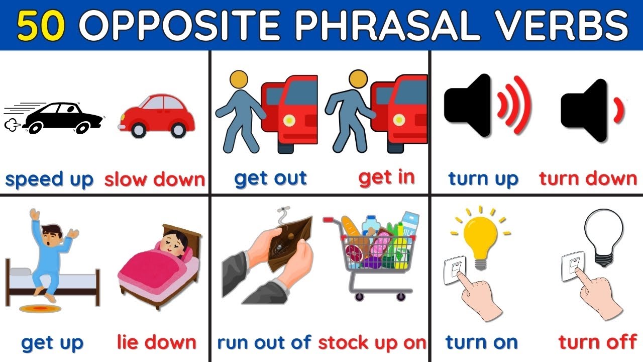 🔥 50 Opposite Phrasal Verbs You MUST Know! | Boost Your English Vocabulary FAST! 🚀📚 | Lesson 11