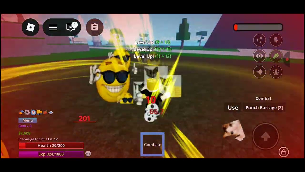 Upando até o level 20 no meme sea