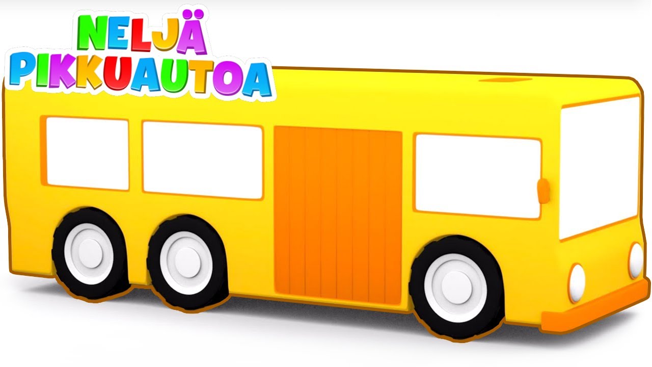 Lasten bussi. Autopiirrettyjä ja opettavaisia lasten videoita. Lasten autot ja lelubussit.