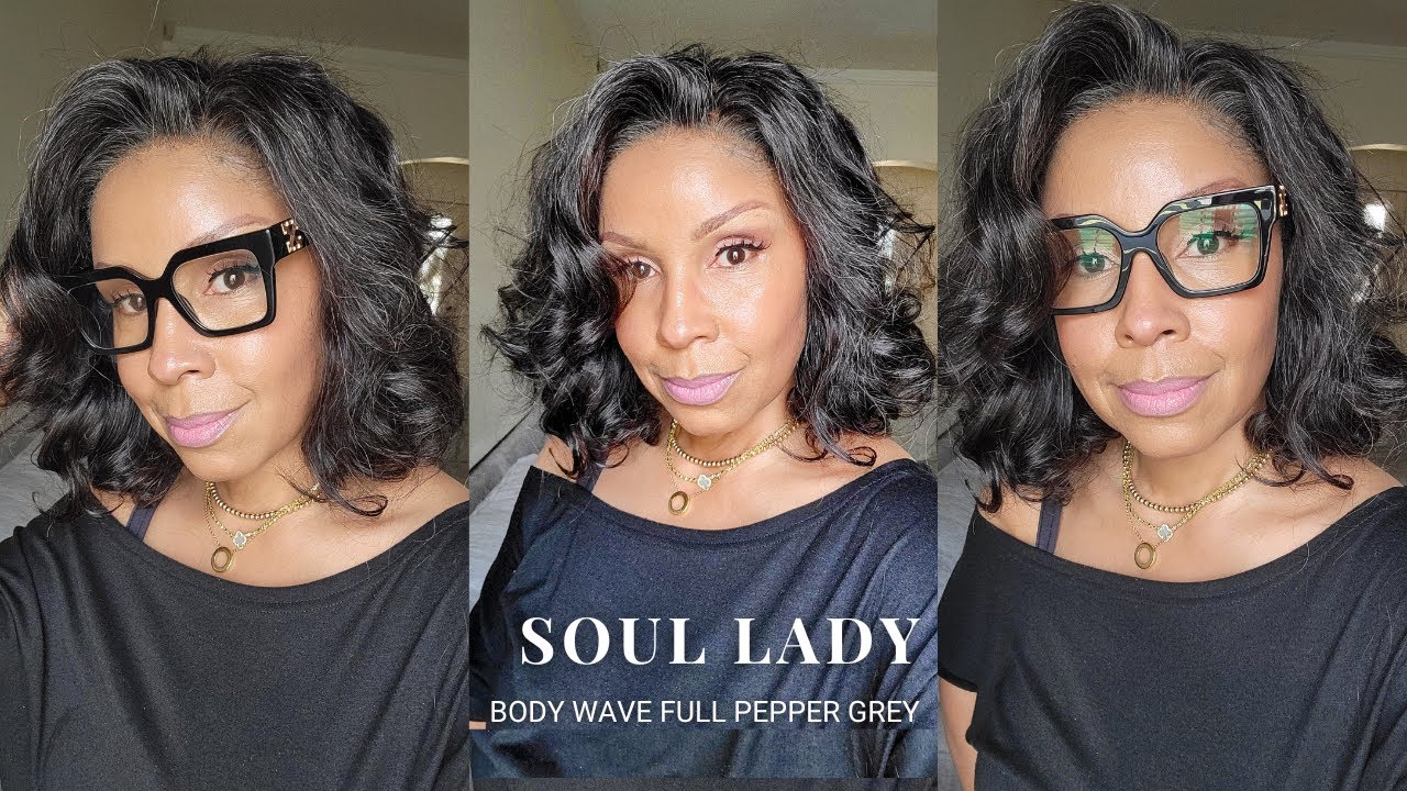 Парик из седых волос — парики Soul Lady — объемные волны, соль и перец