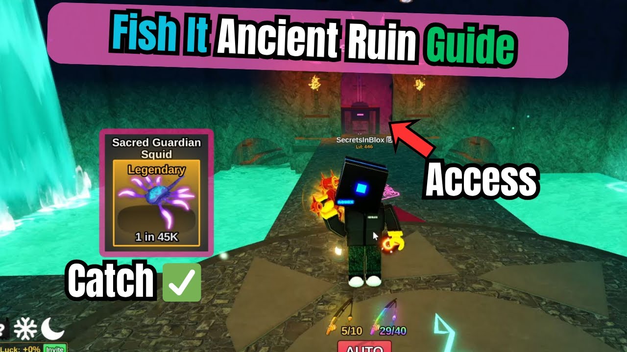 How to unlock Sacred Temple in Fish It and access Ancient Ruin to Catch Sacred Guardian Squid 🦑