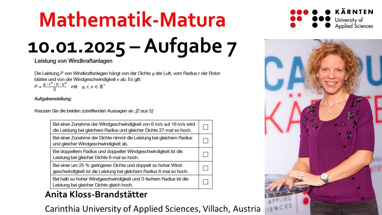 Mathe-Matura, Jänner 2025, Aufgabe 07: Leistung von Windkraftanlagen