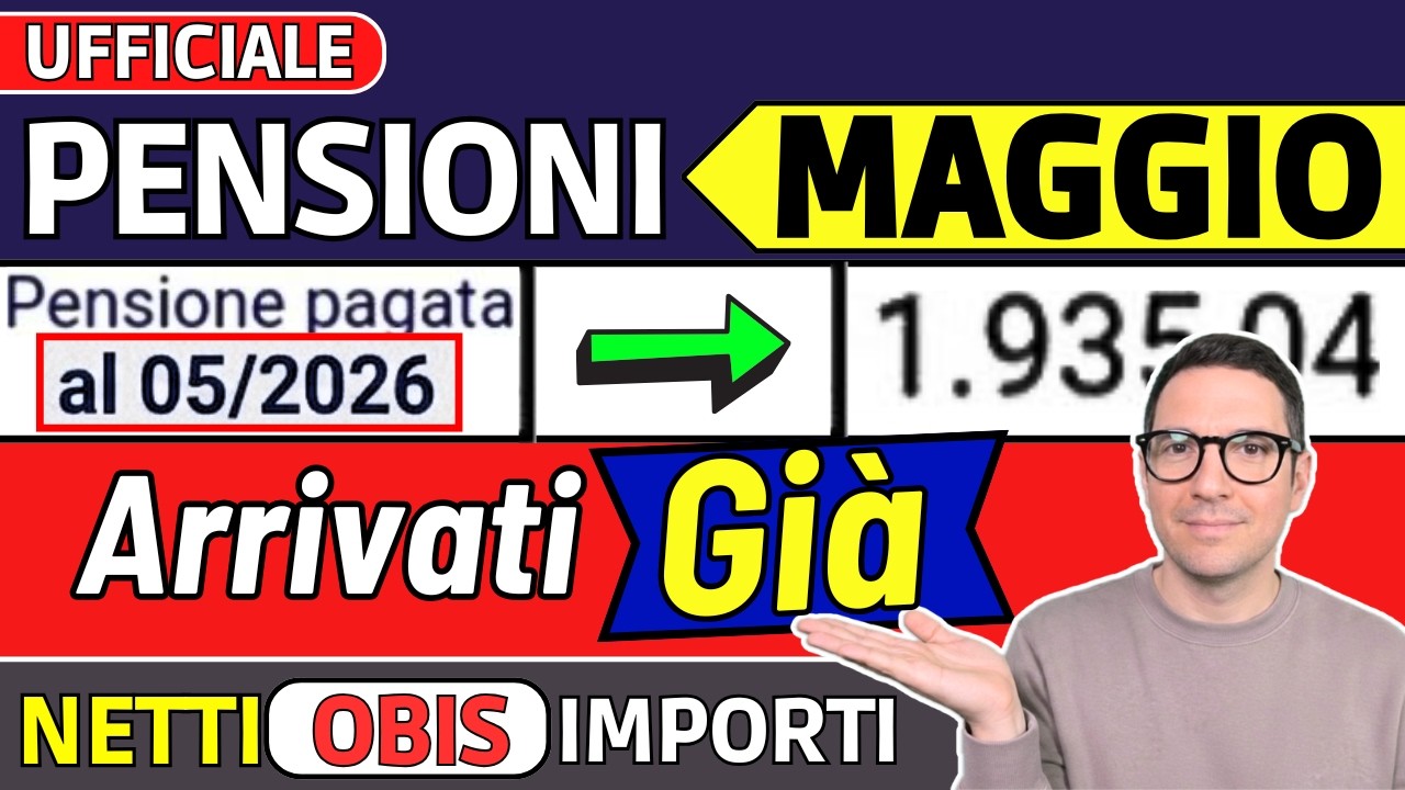 ANTICIPO ⚡️ PENSIONI MAGGIO 2026 ➡ CEDOLINI IMPORTI ARRIVATI ❗️ VERIFICA NETTI DETTAGLIO OBIS IRPEF