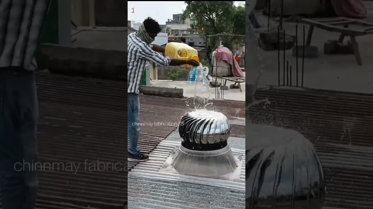 turbo ventilator testing water 💧💦#turbofan #airventilator #shed