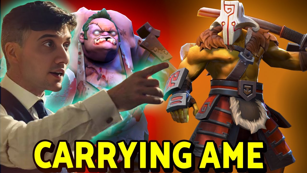 Arteezy Pudge CARRIES Ame's Juggernaut (FUNNY GAME)