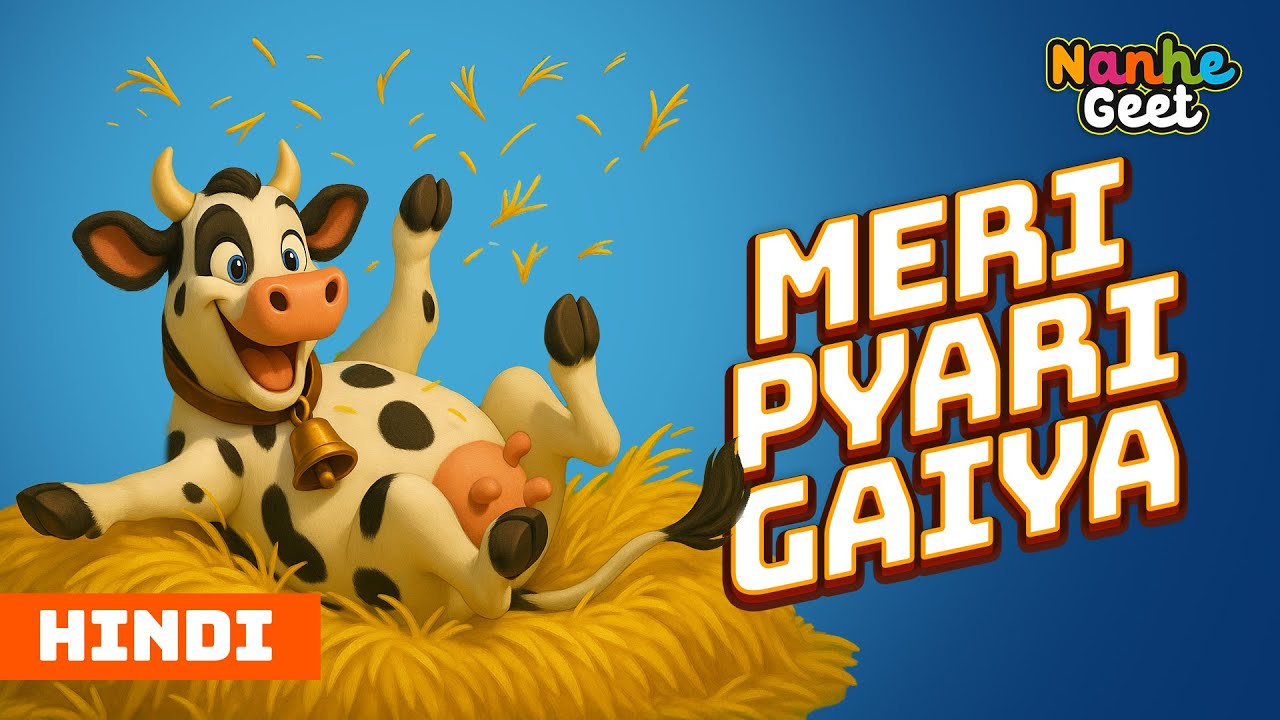 Meri Pyari Chhoti Si Gaiya 🐄| Hindi Rhyme for Kids | Cow Poem | Nanhe Geet | Desi Rhyme for Children
