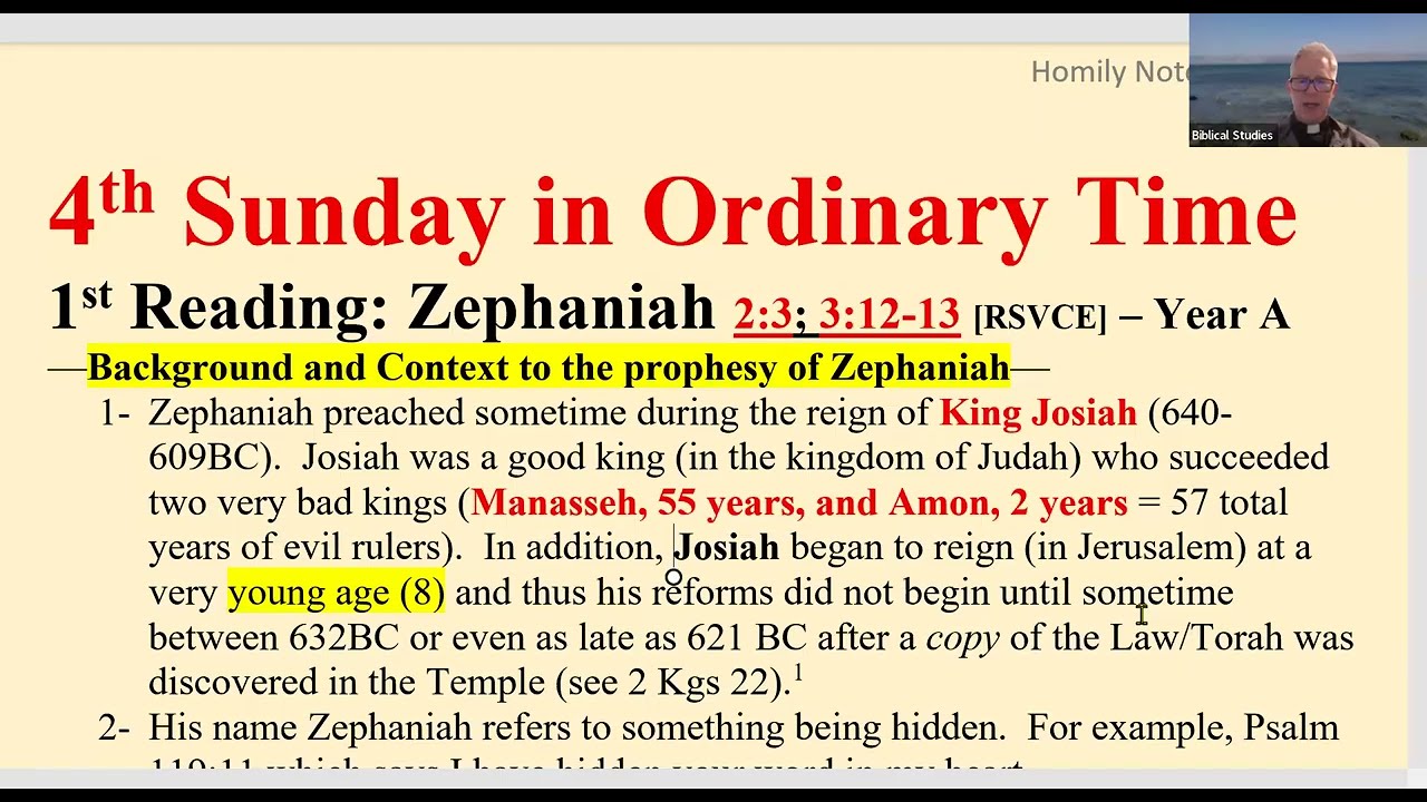 4th Sunday in Ordinary Time: Reflection on the Readings, Year A, Fr. Tim Peters