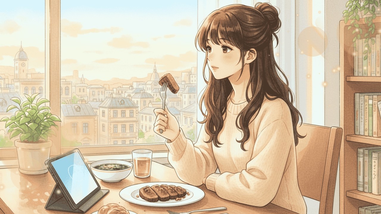 How I Celebrated Birthday  Alone at Home Cooking and Painting Spring Lady 🍇   | Ghibli-Style ASMR