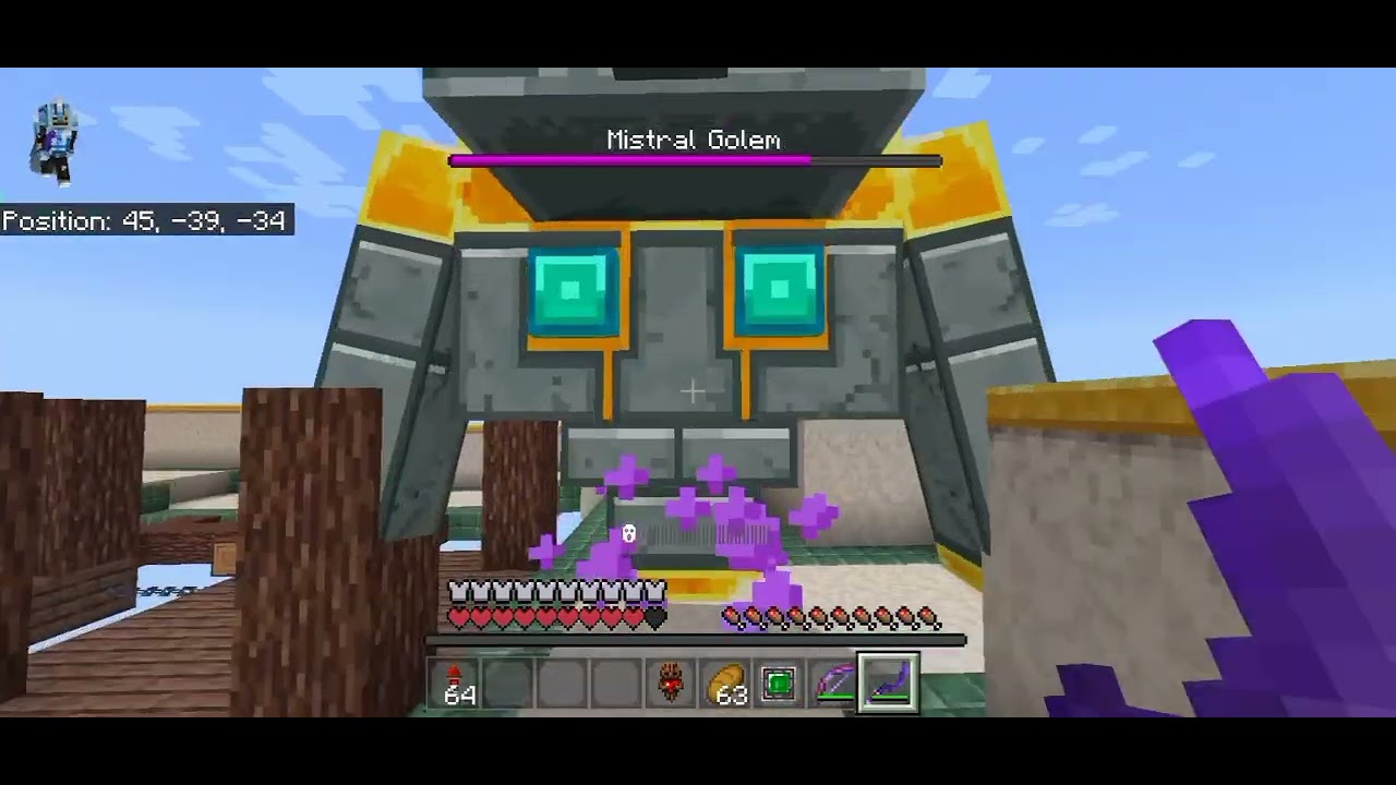 Minecraft Dungeons Addon } Mistral Golem Boss Fight