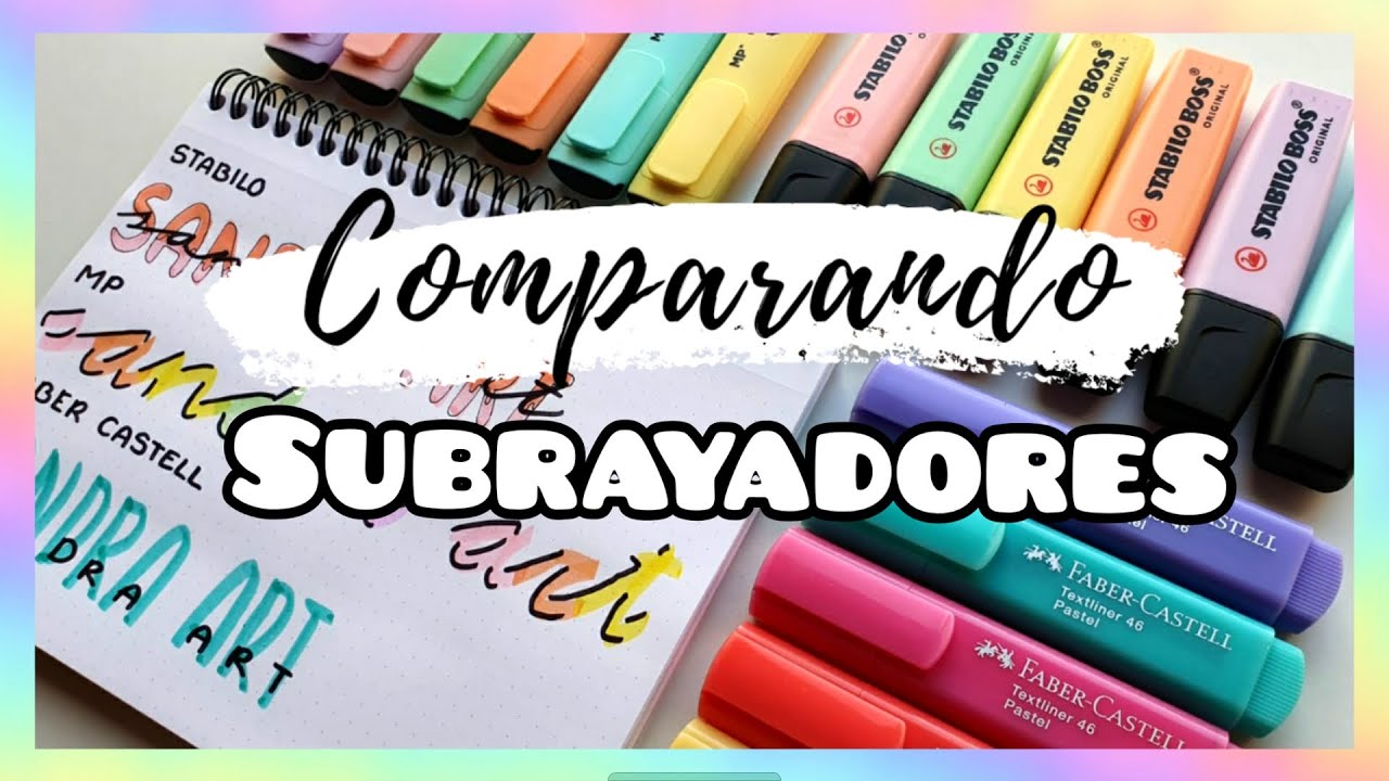 COMPARATIVA SUBRAYADORES | STABILO VS MP VS FABER CASTELL PASTEL | SANDRA ART🤍🎨