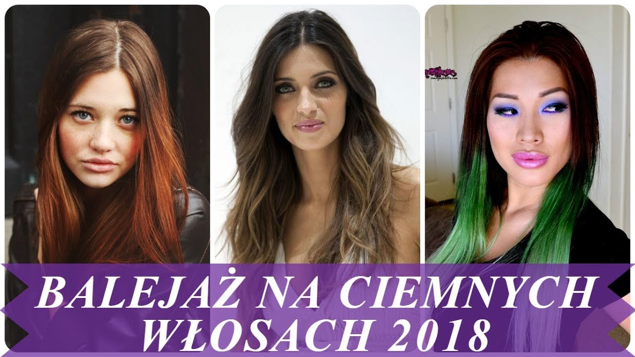 Nowoczesne pasemka na ciemnych włosach 2018