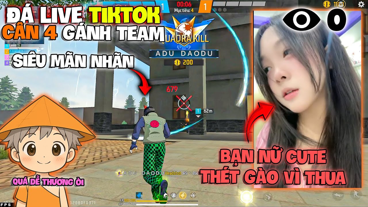 Đá Live 0 Viewer - Bạn Nữ Cute Hét Lên Vì Thua Và Daodu Cân 4 Gánh Team