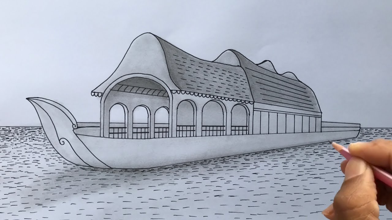 How to Draw a Houseboat in 2 Point Perspective
