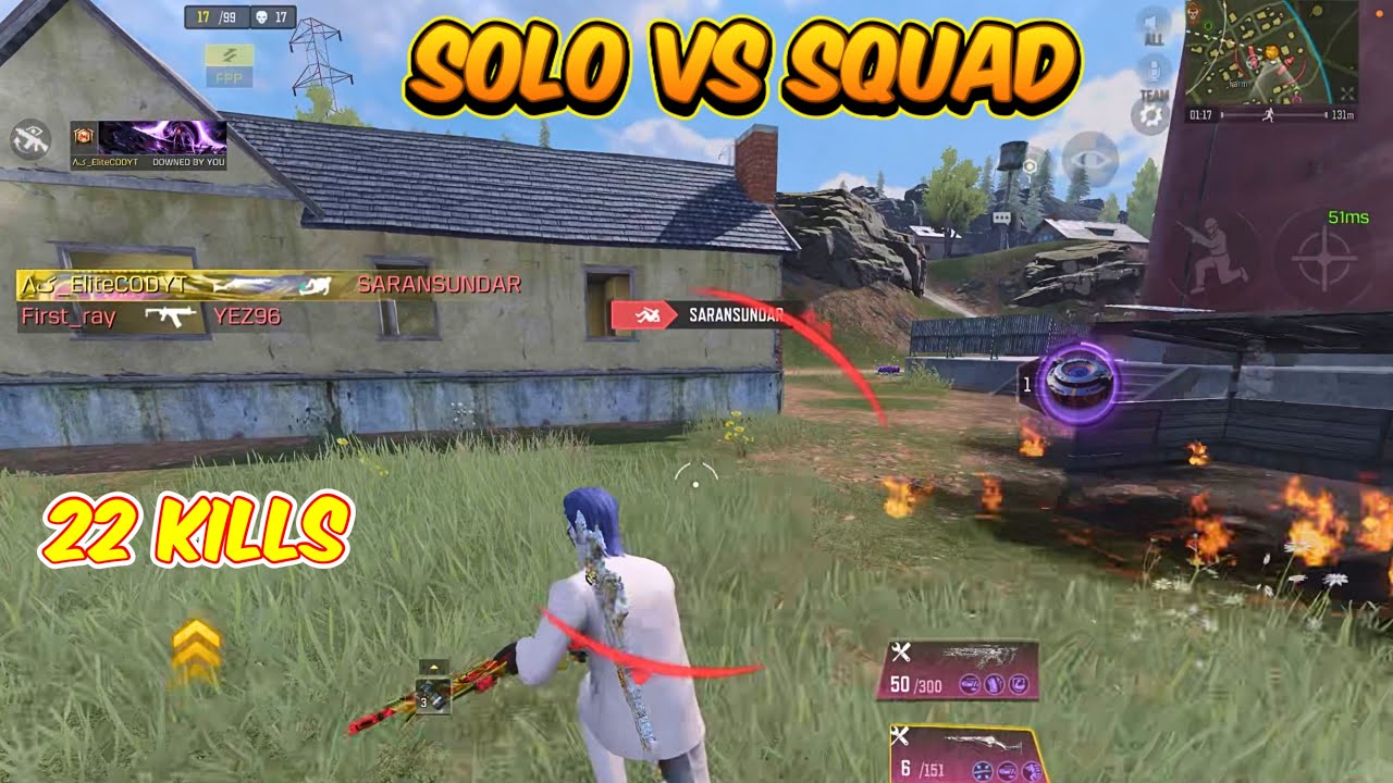 Solo vs Squad full Gameplay with 22 Kills Straight 🔥✌🏻 || Battle Royal CODM 