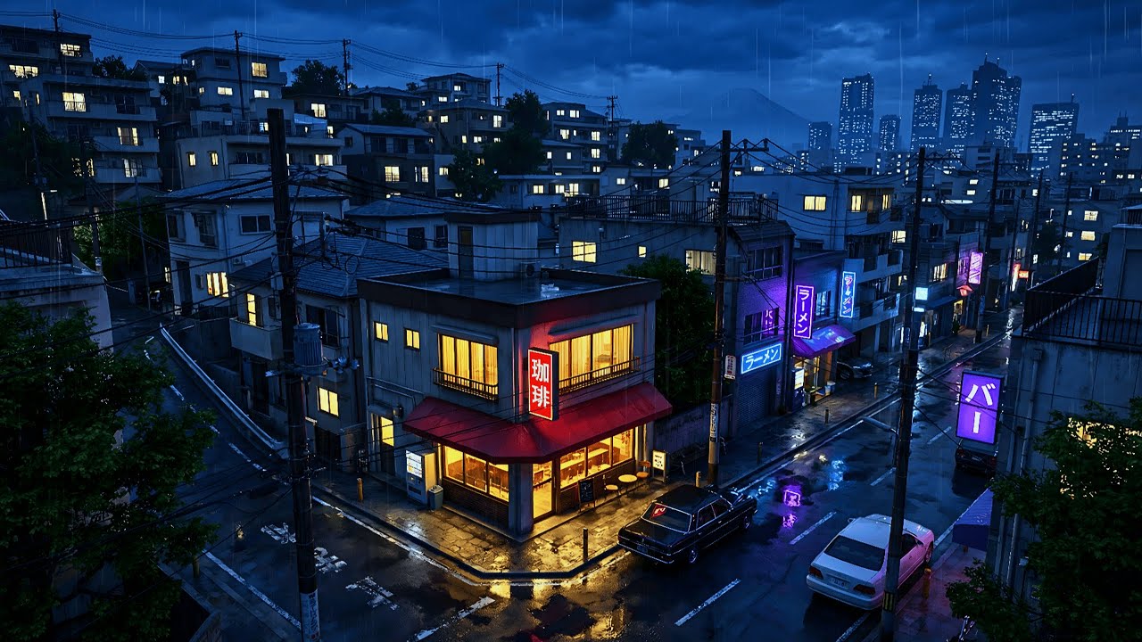80s Rainy Tokyo Night — Chill Lofi Beats to Study To