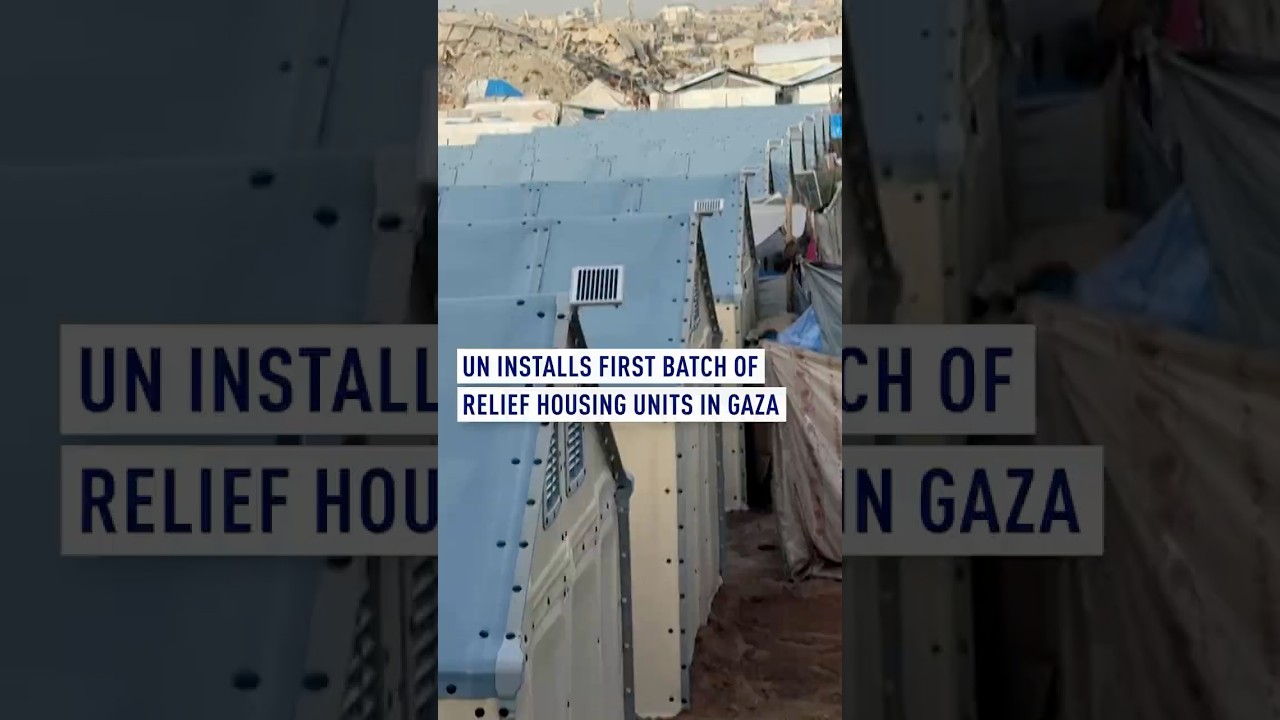 UN installs first batch of relief housing units in Gaza