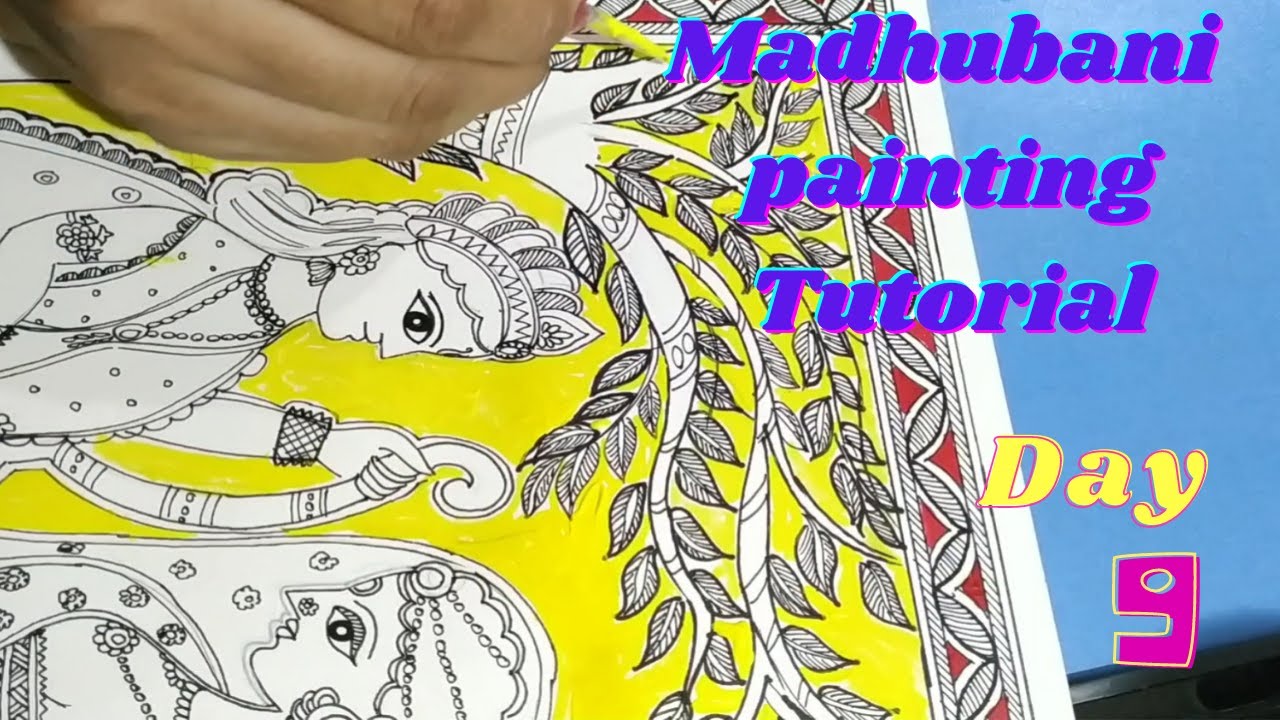 Ram sita painting tutorial /Bharni madhubani painting/Easy Mithila art / Ram Sita painting