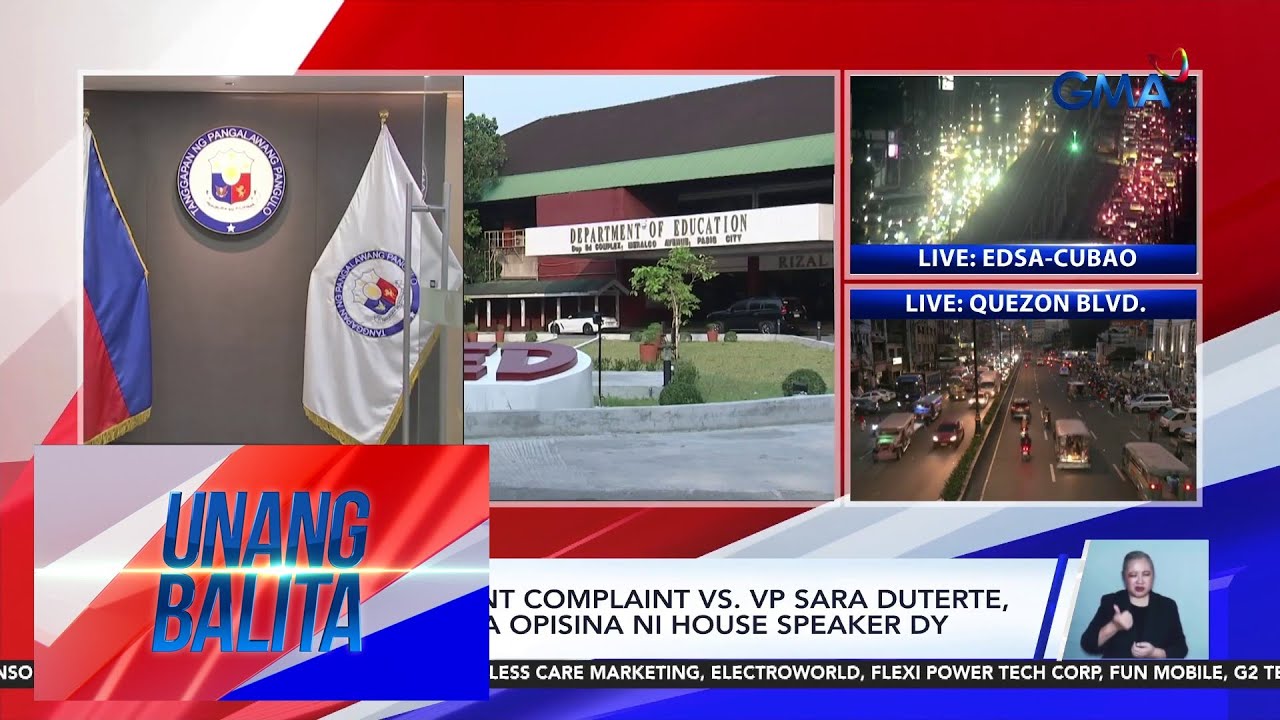4th impeachment complaint vs. VP Sara Duterte, naipadala na sa opisina ni... | Unang Balita