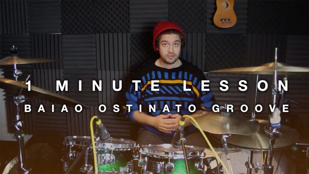 1 Minute Latin Drum Lesson - Baiao Ostinato Groove