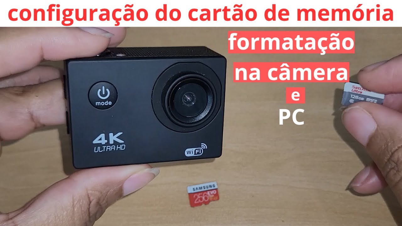 como configurar cartão de memória na câmera wifi sports 4k ultra hd